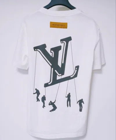 Pre-owned Louis Vuitton Floating Lv Printed T-shirt In White