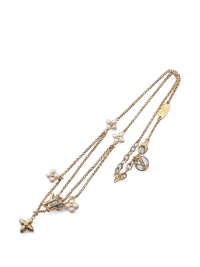 Pre-owned Louis Vuitton Floragram Necklace In Gold