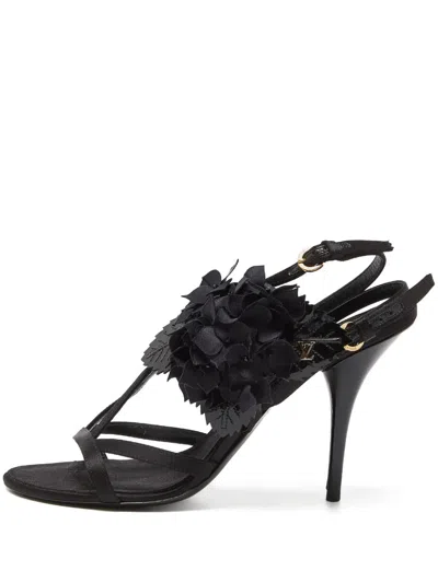 Pre-owned Louis Vuitton Floral-appliqué Sandals