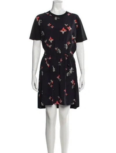 Pre-owned Louis Vuitton Floral Print Mini Dress In Blue