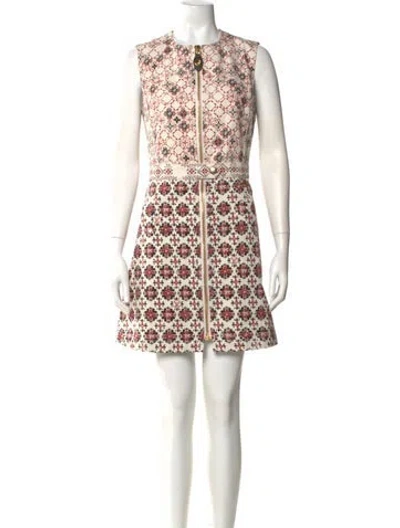 Pre-owned Louis Vuitton Floral Print Mini Dress In Neutral