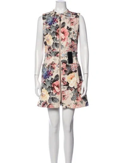 Pre-owned Louis Vuitton Floral Print Mini Dress In Neutrals