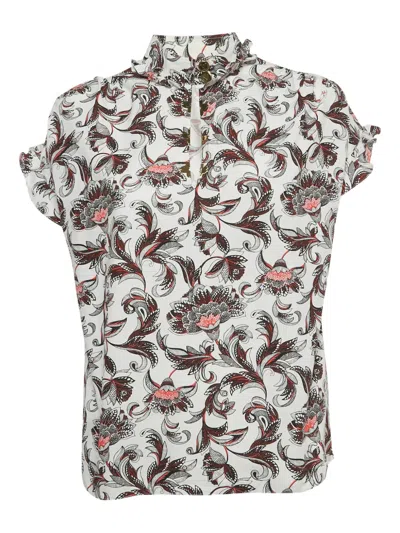 Pre-owned Louis Vuitton Floral-print Top In White