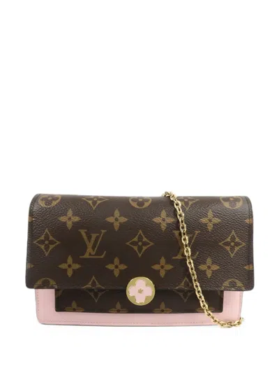Pre-owned Louis Vuitton Flore Chain Wallet Shoulder Bag In Brown
