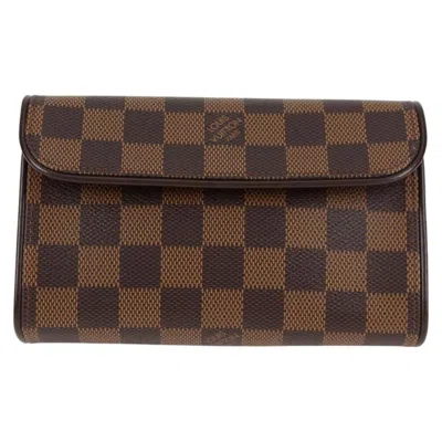 Pre-owned Louis Vuitton Florentine Brown Canvas Clutch Bag ()