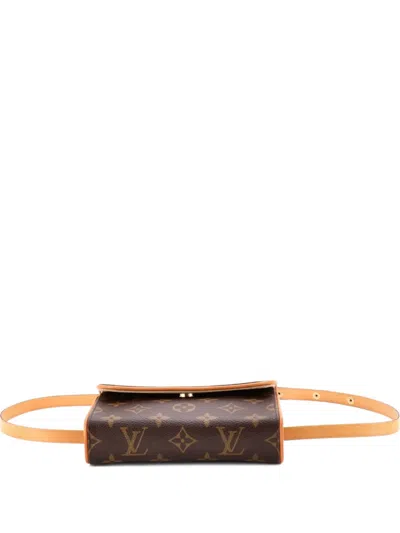 Pre-owned Louis Vuitton Florentine Waist Bag Monogram Canvas Belt Bag In Brown