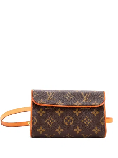 Pre-owned Louis Vuitton Florentine Waist Bag Monogram Canvas Belt Bag In Brown