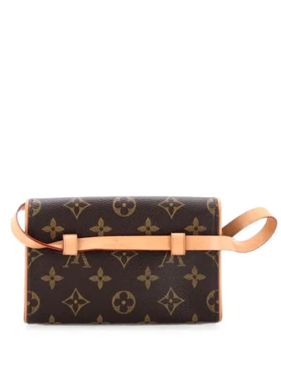 Pre-owned Louis Vuitton Florentine Waist Bag Monogram Canvas Belt Bag In Brown