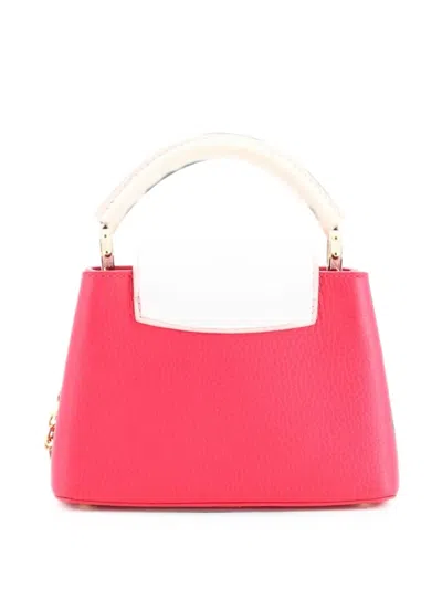 Pre-owned Louis Vuitton Flower Chain Capucines Bag Leather Mini Satchel In Pink