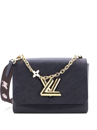 Pre-owned Louis Vuitton Flower Chain Twist Convertible Handbag Epi Leather Mm Shoulder Bag In Black