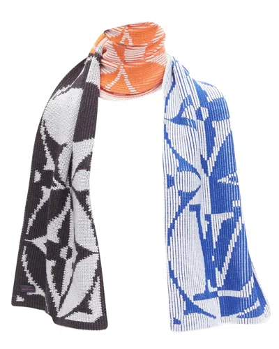 Pre-owned Louis Vuitton Flower Colorblocked Intarsia Scarf (authentic Pre-loved)
