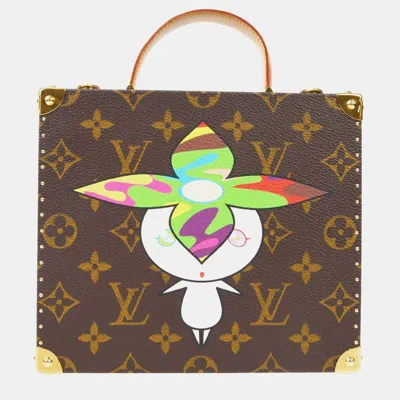 Pre-owned Louis Vuitton Flower Hat Man Takashi Murakami Jewelry Box Handbag In Brown
