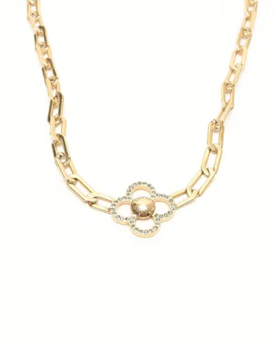 Pre-owned Louis Vuitton Flower Power Charm Necklace In Gold