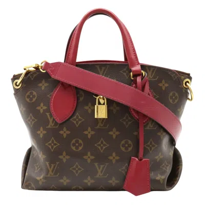Pre-owned Louis Vuitton Flower Tote Brown Canvas Handbag ()
