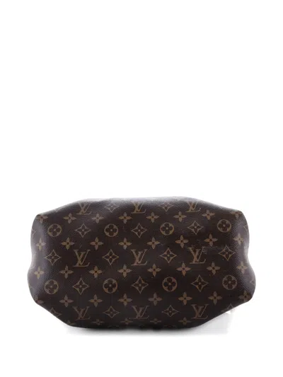 Pre-owned Louis Vuitton Flower Zipped Tote Monogram Canvas Mm Shoulder Bag In Brown