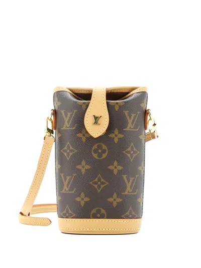 Pre-owned Louis Vuitton Fold Me Pouch Monogram Canvas Crossbody Bag In Brown
