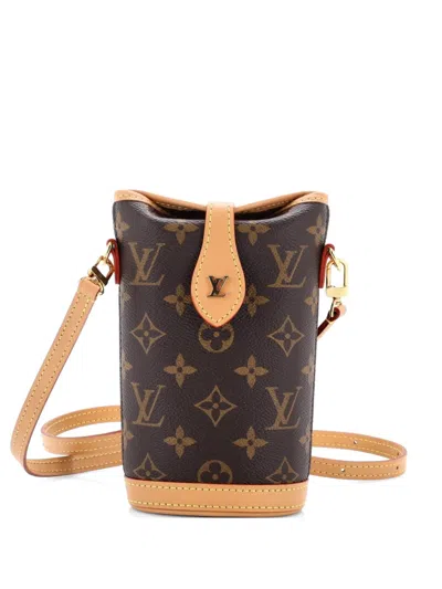 Pre-owned Louis Vuitton Fold Me Pouch Monogram Canvas Crossbody Bag In Brown