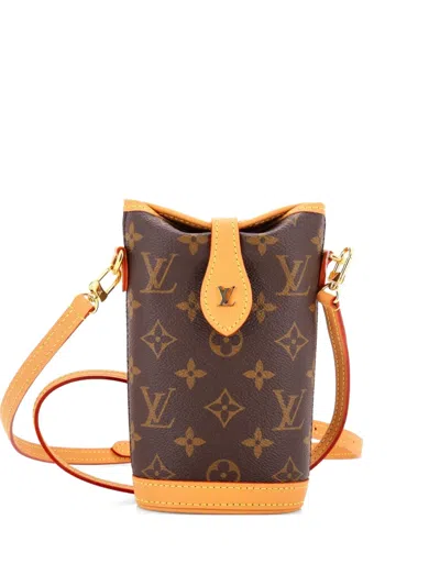 Pre-owned Louis Vuitton Fold Me Pouch Monogram Canvas Crossbody Bag In Brown