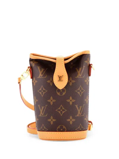 Pre-owned Louis Vuitton Fold Me Pouch Monogram Canvas Crossbody Bag In Brown