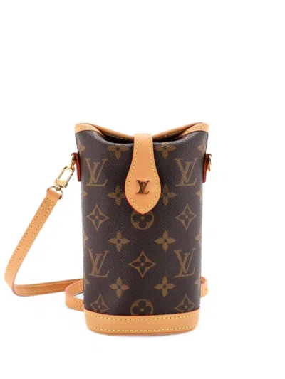 Pre-owned Louis Vuitton Fold Me Pouch Monogram Canvas Crossbody Bag In Brown