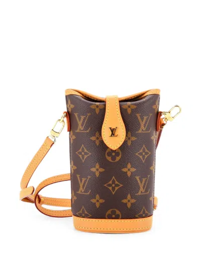 Pre-owned Louis Vuitton Fold Me Pouch Monogram Canvas Crossbody Bag In Brown