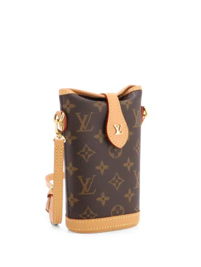 Pre-owned Louis Vuitton Fold Me Pouch Monogram Canvas Crossbody Bag In Brown