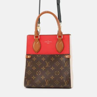 Pre-owned Louis Vuitton Fold Multicolor Monogram Calf Leather Pm Tote