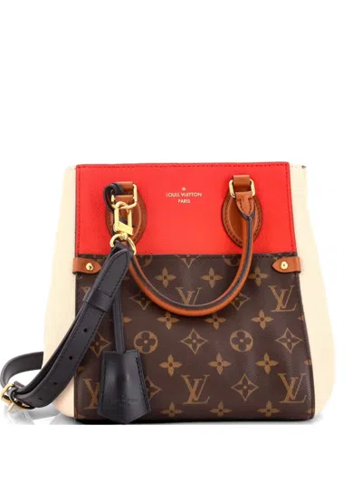 Pre-owned Louis Vuitton Fold Tote Monogram Canvas And Leather Pm Satchel In Brown