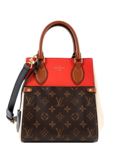 Pre-owned Louis Vuitton Fold Tote Monogram Canvas And Leather Pm Satchel In Brown