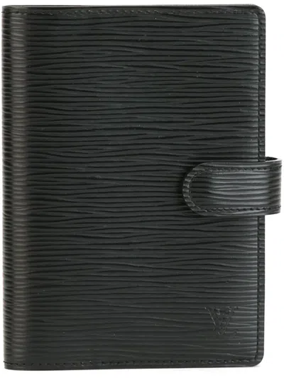 Pre-owned Louis Vuitton Foldover Top Diary In Black