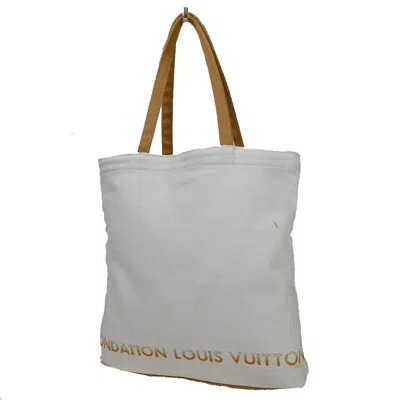 Pre-owned Louis Vuitton Fondation White Cotton Shoulder Bag ()