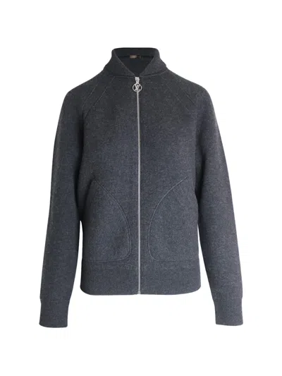 Pre-owned Louis Vuitton Forever Embroidered Bomber Jacket In Grey
