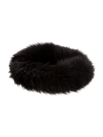 Pre-owned Louis Vuitton Fox Fur Hat In Black