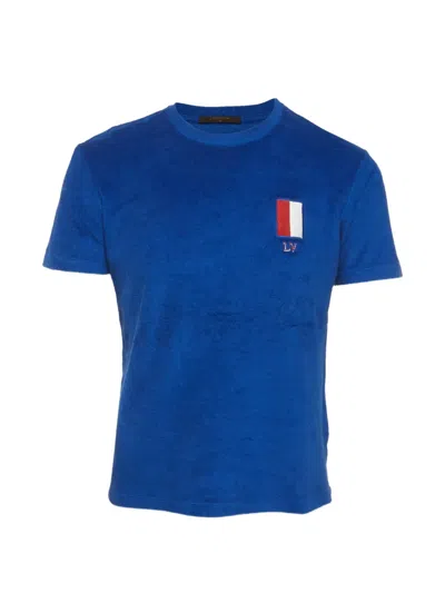 Pre-owned Louis Vuitton France Flag Embroidered Terry T-shirt In Blue
