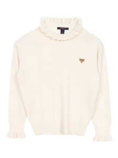 Pre-owned Louis Vuitton Frill Knit Wool Top In Neutral