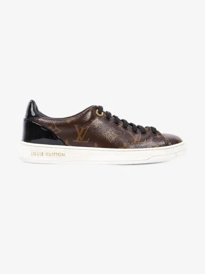 Pre-owned Louis Vuitton Front Row Sneaker Monogram / Coated Canvas In Black