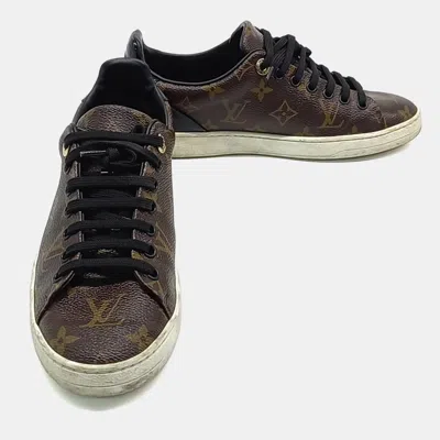 Pre-owned Louis Vuitton Front Row Sneakers In Brown