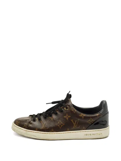 Pre-owned Louis Vuitton Frontrow Monogram-print Sneakers In Brown