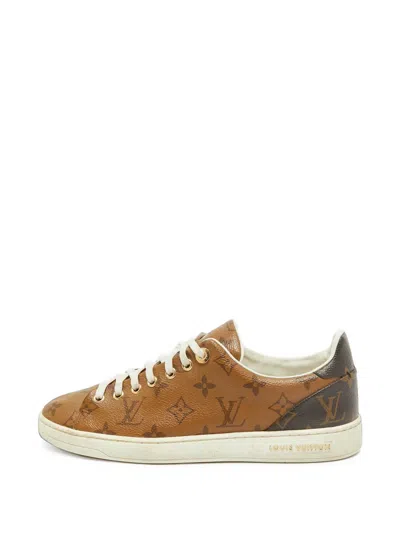 Pre-owned Louis Vuitton Frontrow Monogram Sneakers In Brown