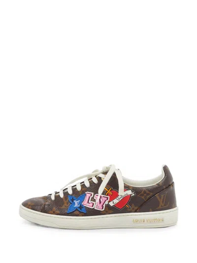 Pre-owned Louis Vuitton Frontrow Monogram-pattern Sneakers In Brown