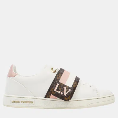 Pre-owned Louis Vuitton Frontrow Sneakers White / Brown Monogram / Pink Leather Eu 36.5 Uk 3.5