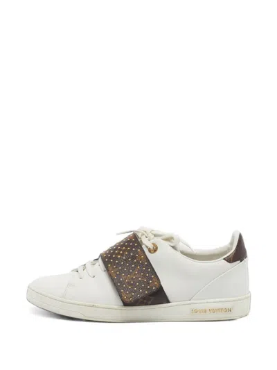 Pre-owned Louis Vuitton Frontrow Studded Sneakers In White