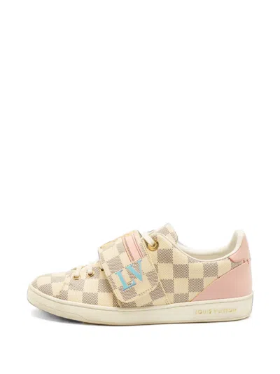 Pre-owned Louis Vuitton Frontrow Touch-strap Sneakers In Brown