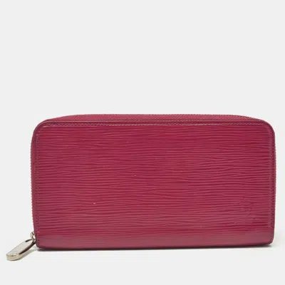 Pre-owned Louis Vuitton Fuchsia Epi Leather Zippy Wallet In Pink