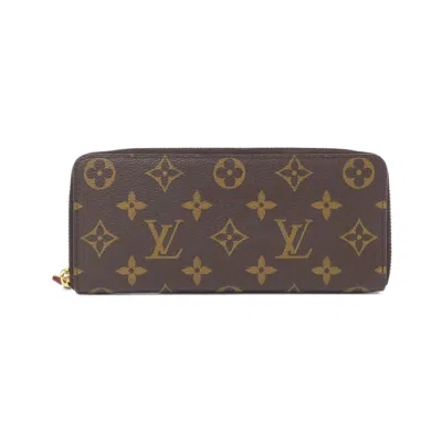 Pre-owned Louis Vuitton Fuchsia Marron Coated Canvas Long Wallet (bi-fold) () In Multi