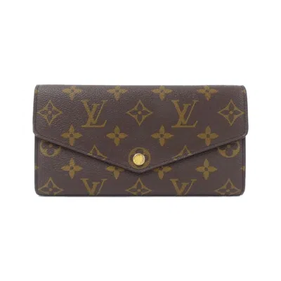 Pre-owned Louis Vuitton Fuchsia Marron Coated Canvas Long Wallet (bi-fold) () In Multi