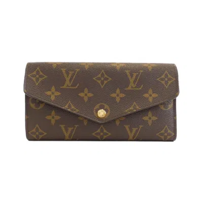 Pre-owned Louis Vuitton Fuchsia Marron Coated Canvas Long Wallet (bi-fold) () In Multi