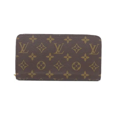 Pre-owned Louis Vuitton Fuchsia Marron Coated Canvas Long Wallet (bi-fold) () In Multi
