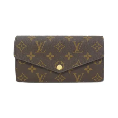 Pre-owned Louis Vuitton Fuchsia Marron Coated Canvas Long Wallet (bi-fold) () In Multi