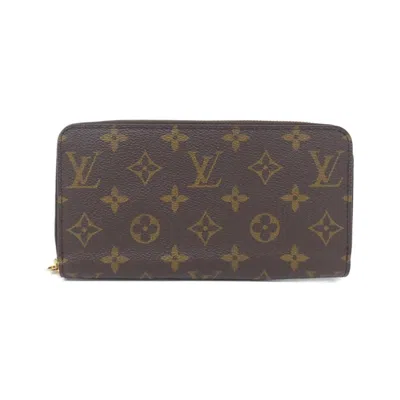 Pre-owned Louis Vuitton Fuchsia Marron Coated Canvas Long Wallet (bi-fold) () In Multi